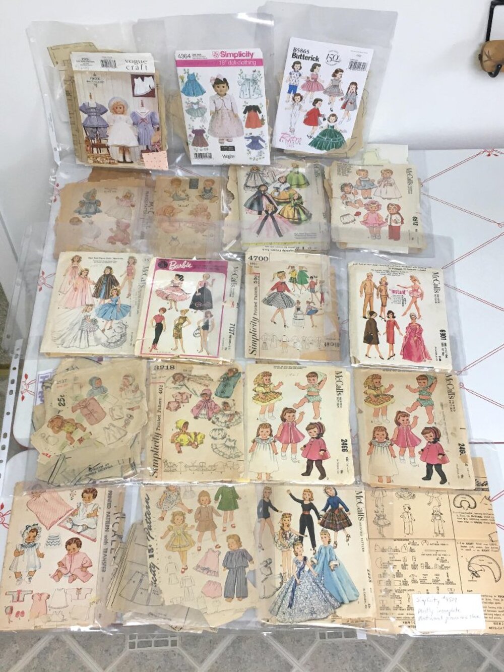 Lot #5 - 19 Vintage Doll Clothes Patterns